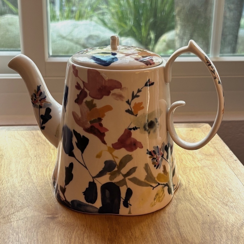 Anthropologie Wildflower Study Teapot, Rare Sold Out Discontinued
